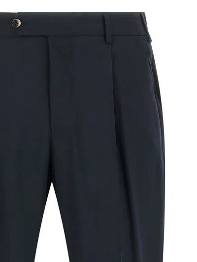 Pt Torino Union Front Pleat Trousers Belt Loops In Black