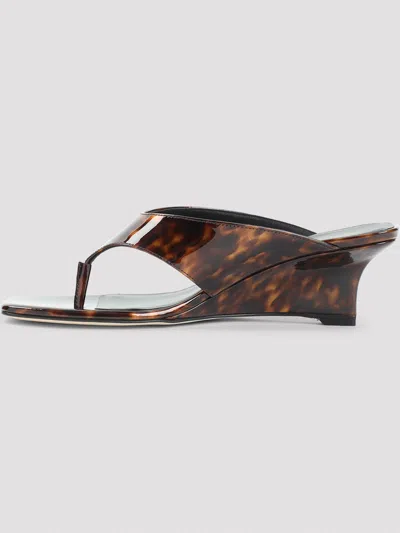 Stuart Weitzman 50mm Vinnie Printed Patent Leather Thong Sandals In Multi