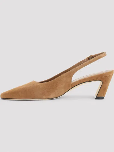 Stuart Weitzman Stassi 50 Slingback Pointed Toe Mules In Brown