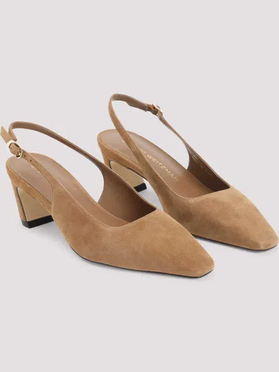 Stuart Weitzman Stassi 50 Slingback Pointed Toe Mules In Brown