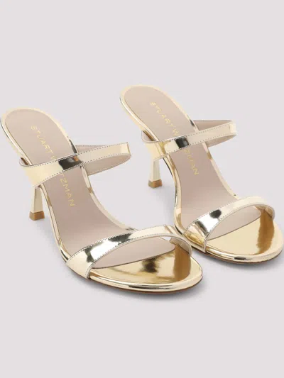 Stuart Weitzman Metallic-effect Double-strap Sandals In Multi