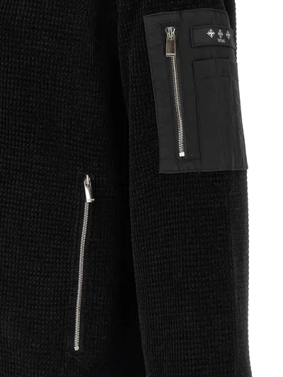 Tatras Gavrio Bomber Jacket Textured Fabric Ribbed Cuffs In Black