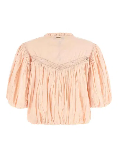Twinset Curled Blouse In Pink