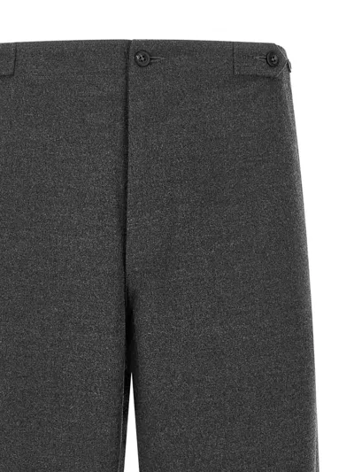 Cellar Door Grey Straight Flat Front Pants In Gray