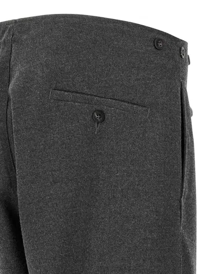 Cellar Door Grey Straight Flat Front Pants In Gray