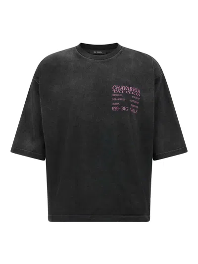 Willy Chavarria Tattoo Buffalo Graphic Crew Neck T Shirt In Black