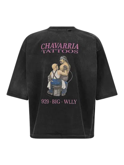 Willy Chavarria Tattoo Buffalo Graphic Crew Neck T Shirt In Black