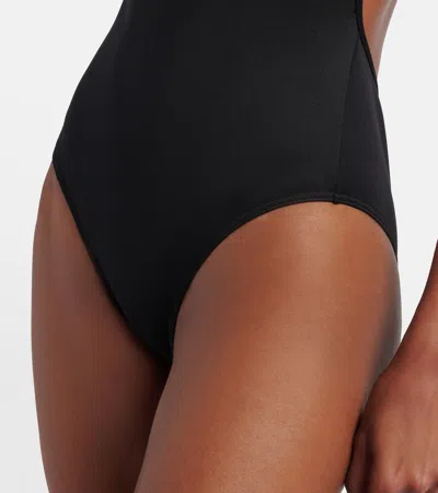 Prada Logo Swimsuit In Black