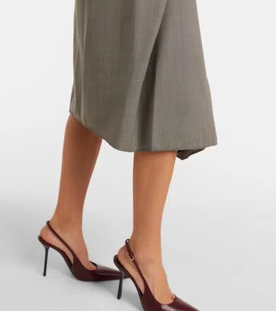 Victoria Beckham Asymmetric Virgin Wool Midi Skirt In Animal Print