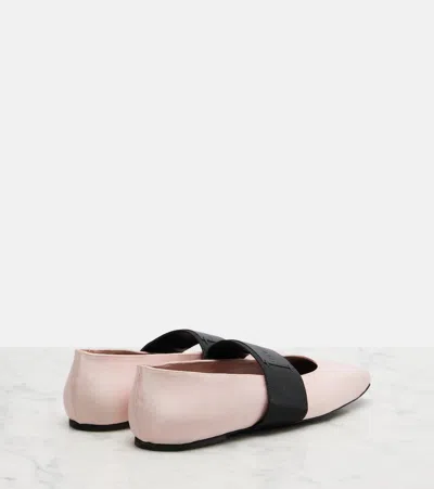 Givenchy Logo-patch Elasticated-strap Ballet Flats In Pink