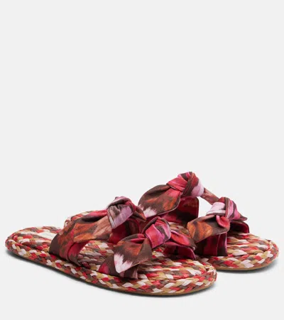 Zimmermann Carousel Printed Raffia Sliders In Multi