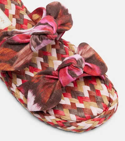 Zimmermann Carousel Printed Raffia Sliders In Multi