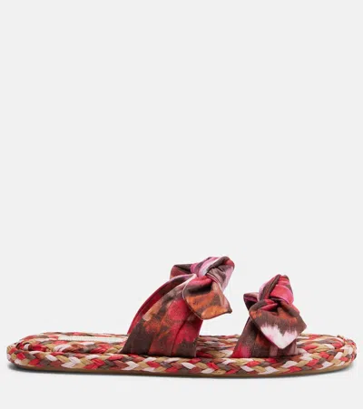 Zimmermann Carousel Printed Raffia Sliders In Multi