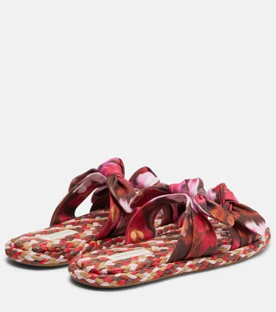 Zimmermann Carousel Printed Raffia Sliders In Multi