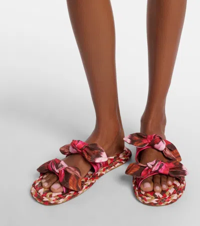 Zimmermann Carousel Printed Raffia Sliders In Multi