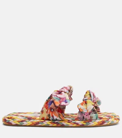 Zimmermann Carousel Printed Raffia Sliders In Multi