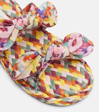 Zimmermann Carousel Printed Raffia Sliders In Multi
