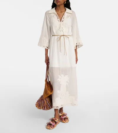 Zimmermann Carousel Printed Raffia Sliders In Multi