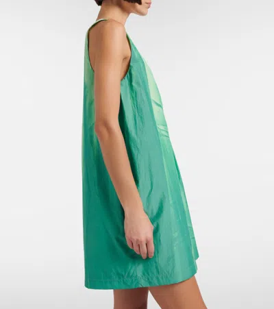 Loewe Gradient-print Crinkled Cotton Mini Shift Dress In Green