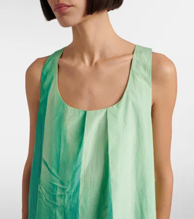 Loewe Gradient-print Crinkled Cotton Mini Shift Dress In Green