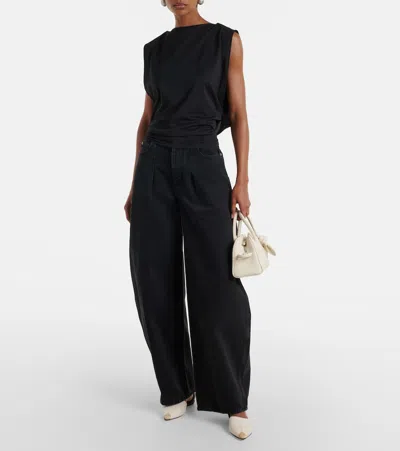 Jacquemus Marcel Open-back Blouse In Black