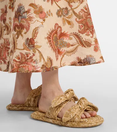 Zimmermann Carousel Flat Sandals Open Toe Braid In Neutral