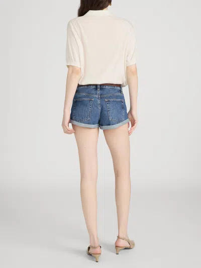 Frame Grand Garcon Cuffed Denim Shorts In Blue