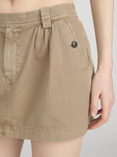 Frame Pleated Twill Skirt In Multi