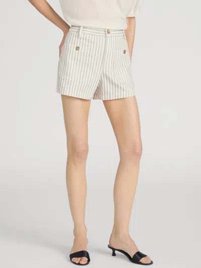 Frame The Cruise Striped Cotton Denim Shorts In Multi