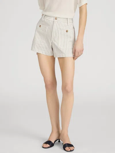 Frame The Cruise Striped Cotton Denim Shorts In Multi