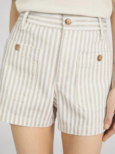 Frame The Cruise Striped Cotton Denim Shorts In Multi