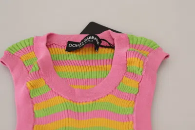 Dolce & Gabbana Multicolor Silk Vest Pullover Tank Top In Multi