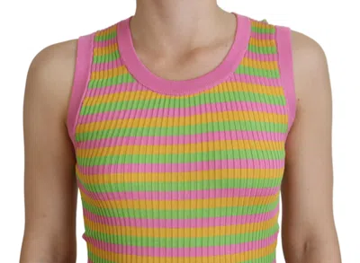 Dolce & Gabbana Multicolor Silk Vest Pullover Tank Top In Multi