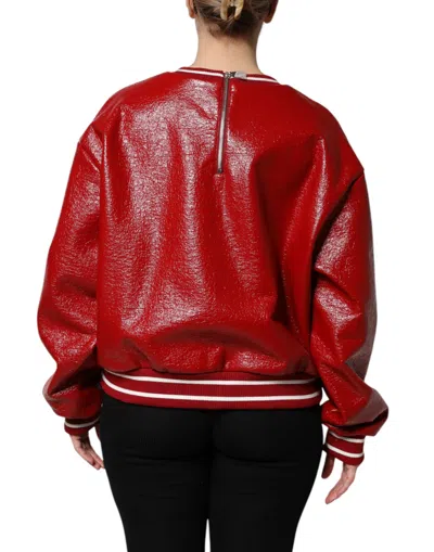 Dolce & Gabbana Wool Dglogo Pullover Sweater Shiny Finish In Red