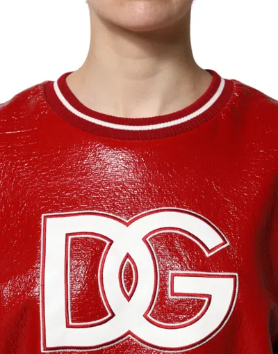 Dolce & Gabbana Wool Dglogo Pullover Sweater Shiny Finish In Red