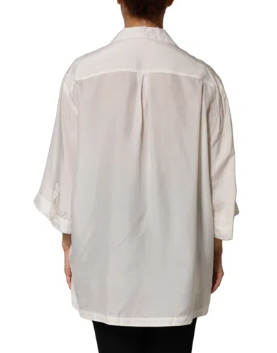 Dolce & Gabbana Silk Collared Blouse In White