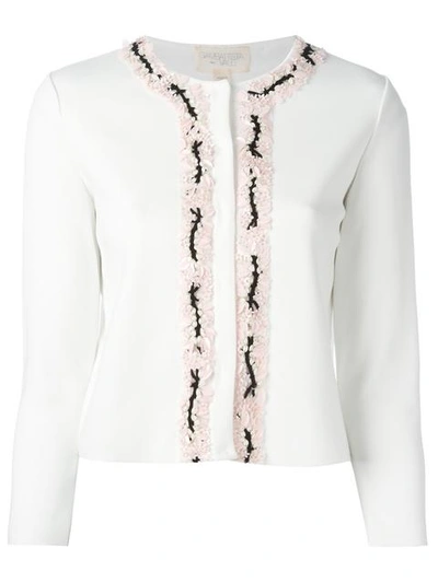 Giambattista Valli Floral Embellished Cardigan In White