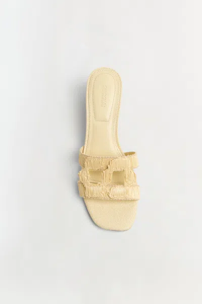 Simkhai Monogram Raffia Block Heel In Neutral