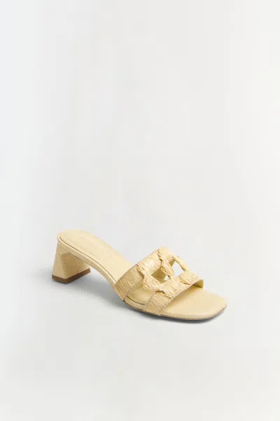 Simkhai Monogram Raffia Block Heel In Neutral
