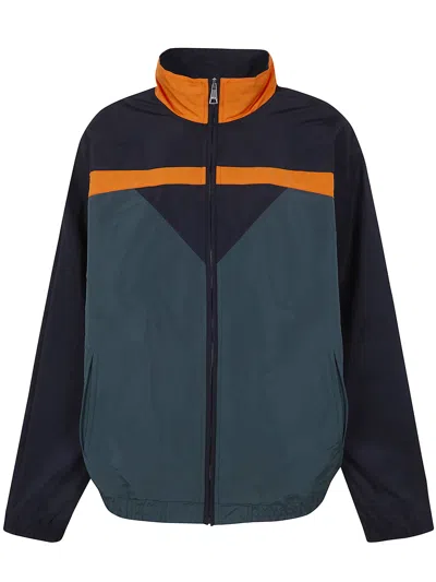 N°21 Colour-block Zip-up Bomber Jacket In Blue