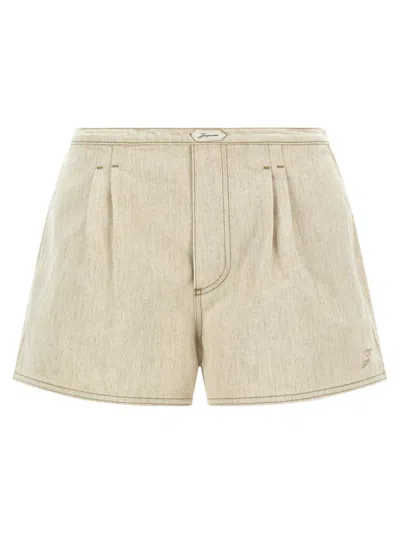 Jacquemus Women Beige Le Short De-nimes Amelo Shorts, 28 Luxury Shorts For Women Darveys In White