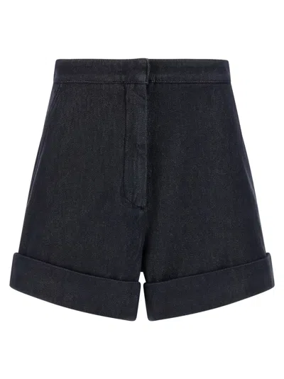 Max Mara Mxmcalca Tailored Shorts Belt Loops Pockets In Blue
