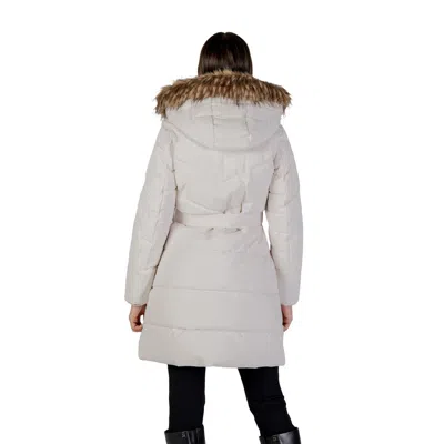 Guess Cream Polyester Coat In White