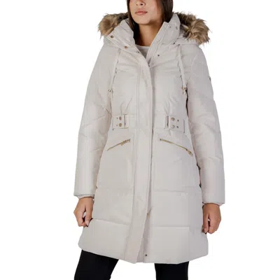 Guess Cream Polyester Coat In White