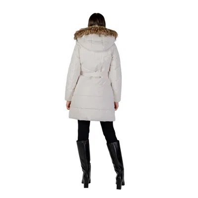 Guess Cream Polyester Coat In White