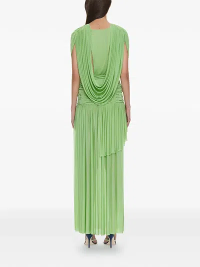 Christopher Esber Ripple Draped Jersey Top In Green