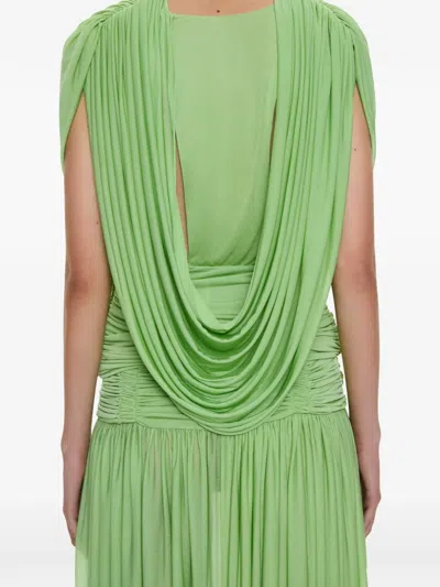 Christopher Esber Ripple Draped Jersey Top In Green