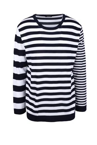 Dondup Cotton Pullover Sweater With Striped Pattern In Black