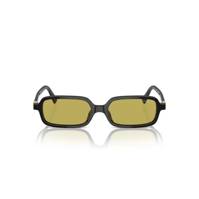 Miu Miu Olive Green Rectangular Ladies Sunglasses Mu 11zsf 16k07o 52 In Black