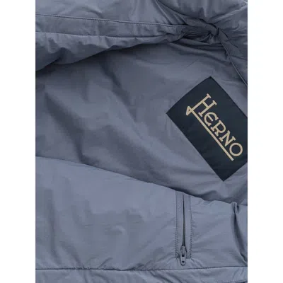 Herno Blue Polyester Jacket In Multi